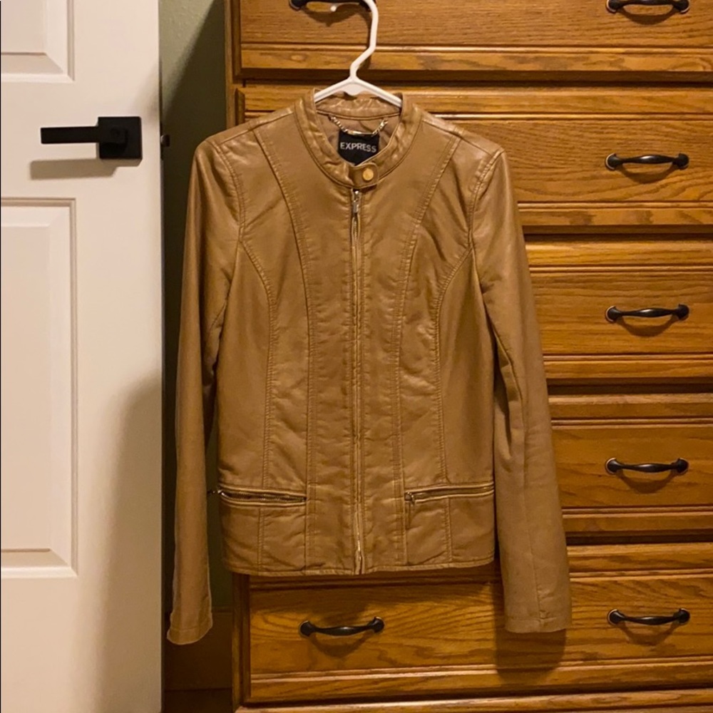 saddle faux leather jacket by express